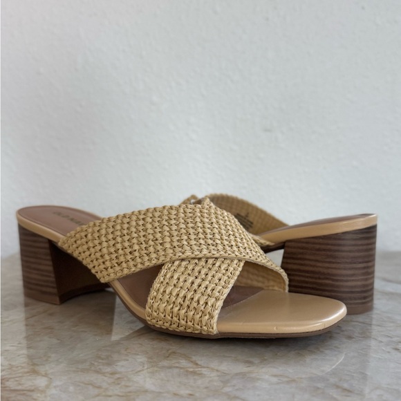 Woven Block Heeled Sandals - Picture 1 of 9
